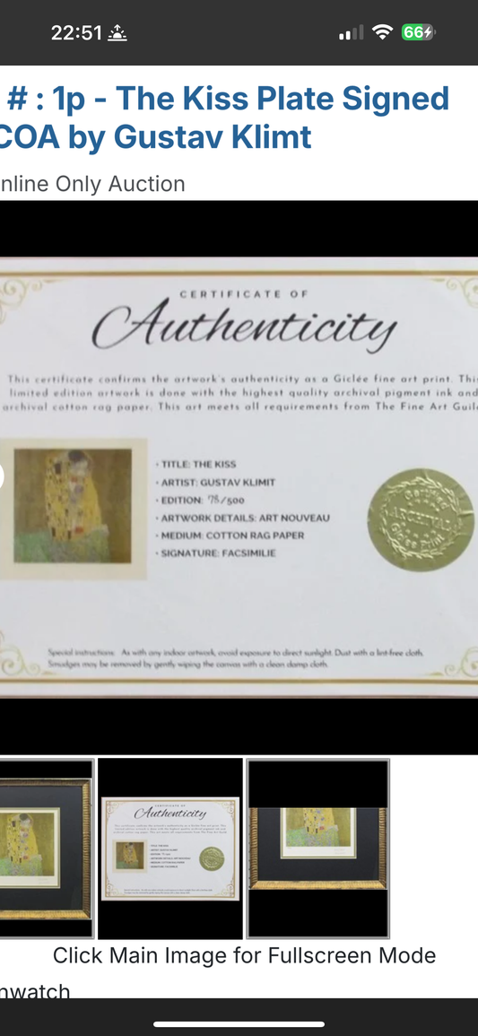 “The Kiss” Plate by Gustav Klimt