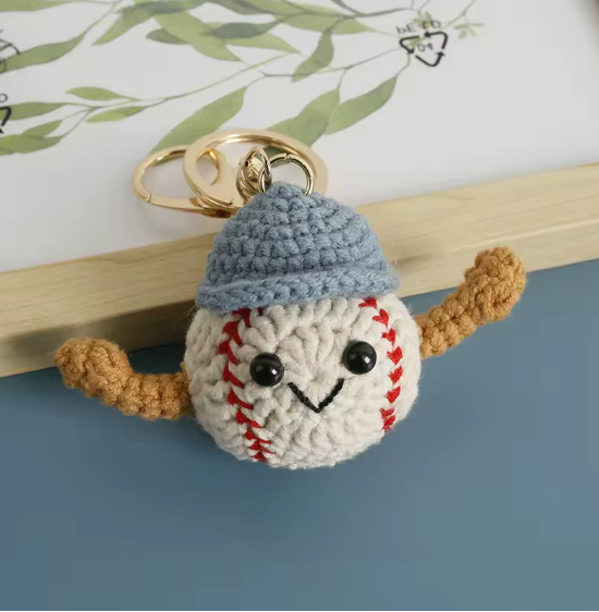Crochet Baseball Keychain