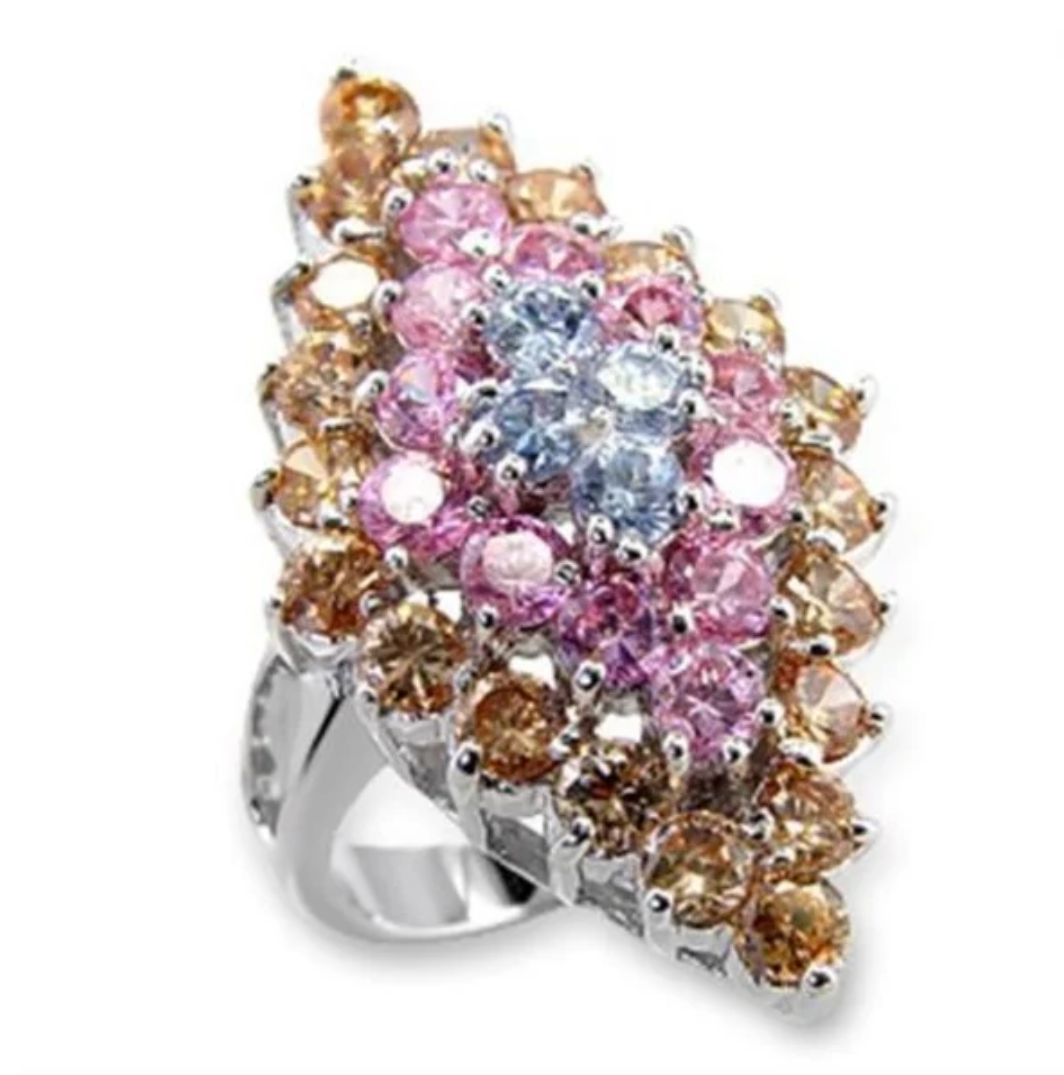 Beautiful 12.25ct Gemstone Cluster Dinner Ring sz 5