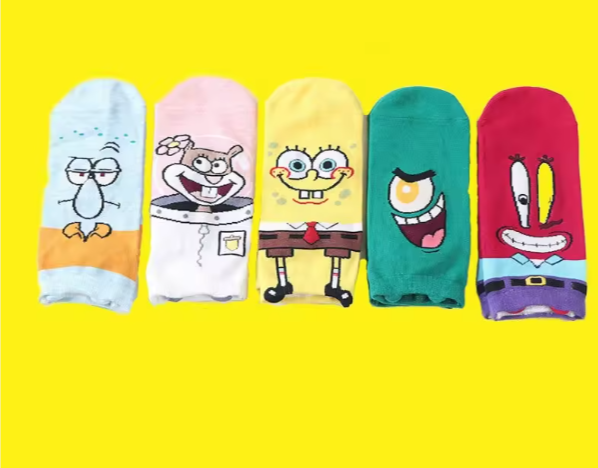 Cute Sponge Bob Cotton Ankle Socks