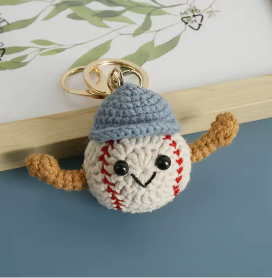 Crochet Baseball Keychain