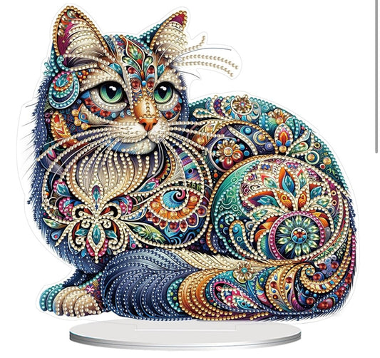 Mandala Cat Desktop Decoration