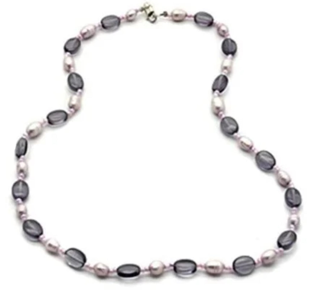 Amethyst Glass Bead Necklace