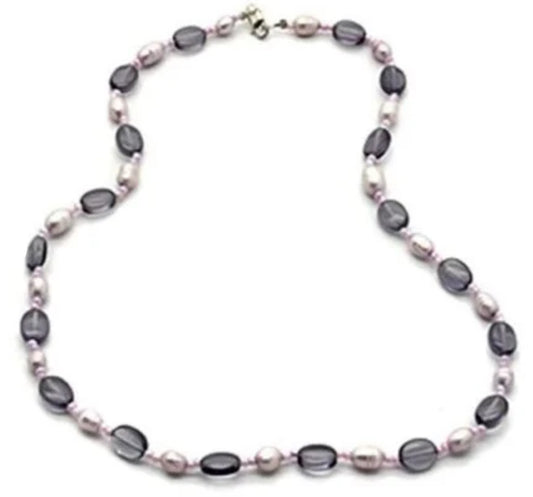 Amethyst Glass Bead Necklace