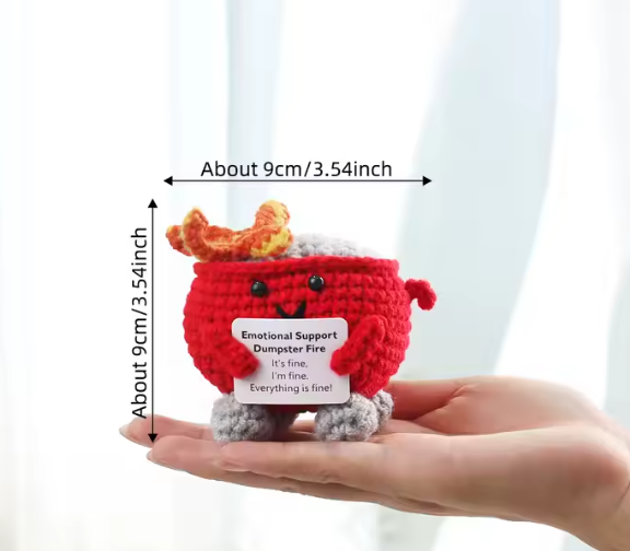 Handmade Emotional Support Dumpster Fire Figure