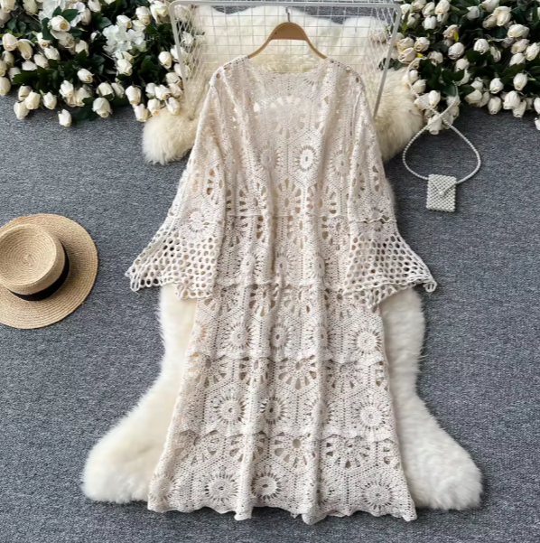 Women's Versatile Long Crochet Shawl