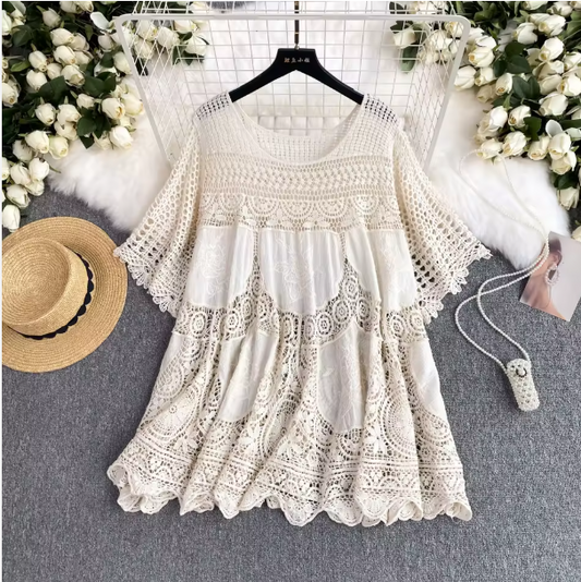 Handmade Ivory Crochet Sleeveless Top