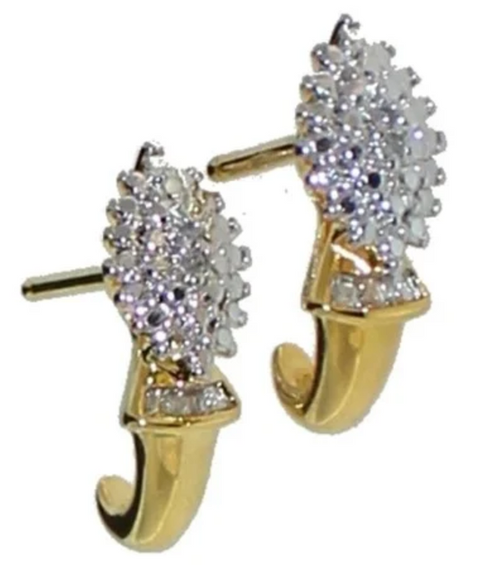 Marquise Diamond Accented Cluster Earrings